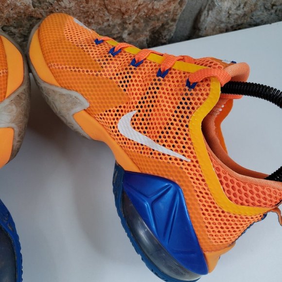 Nike LeBron 12 Low GS 'Cavs Classic' Bright Citrus Size: 5Y (Womens Size: 6.5) - Picture 7 of 14